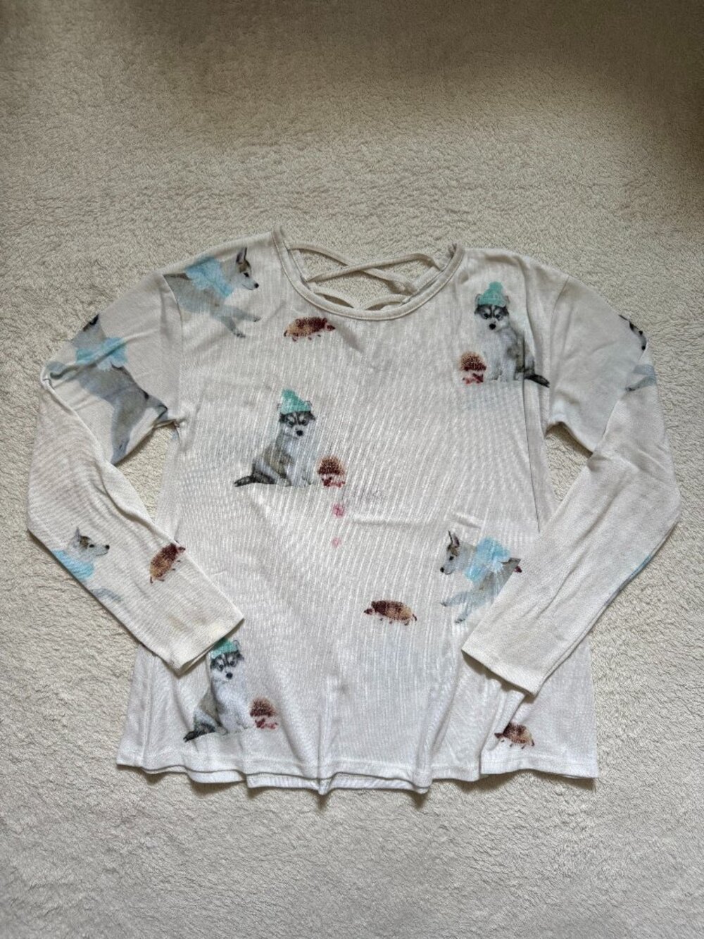 Justice Husky and Hedgehog Long Sleeve Top